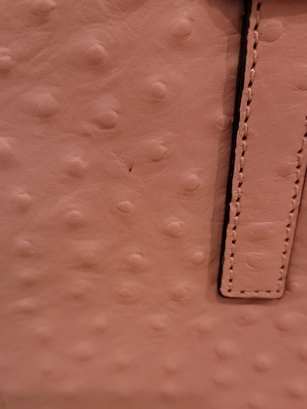 kate spade Ostrich-Embossed Pink Dome Satchel with Strap